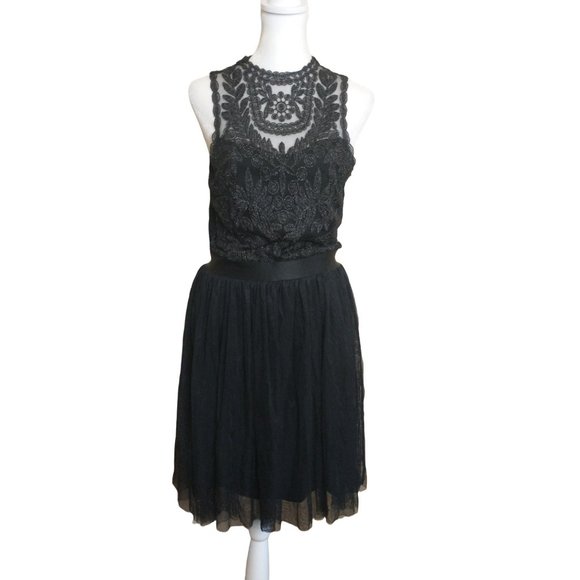 Xhilaration Black Lace A Line Cocktail Dress Size Small - Picture 1 of 12